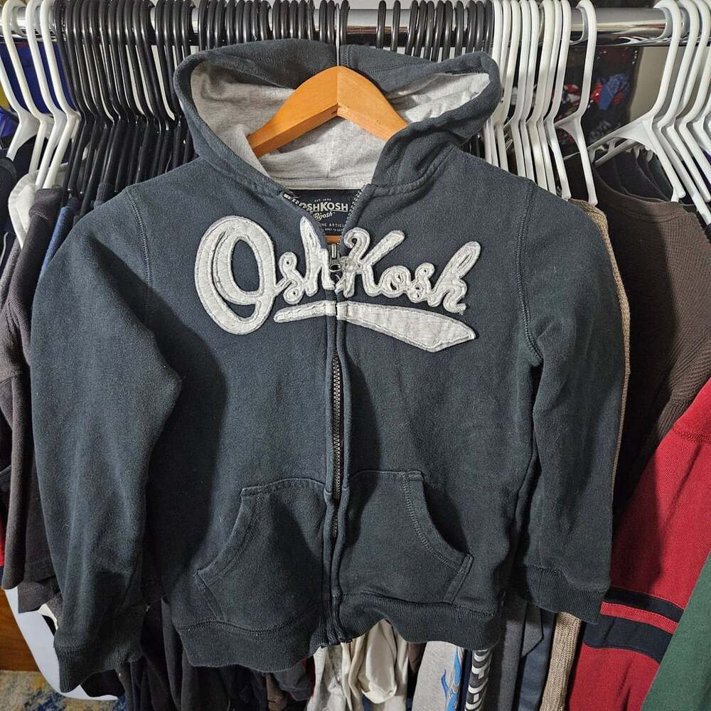 OshKosh B'gosh Zip Up Hoodie Size 8 Black